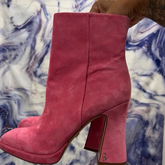 Sam Edelman Jaye Pink Boots Women’s Size 8.5 New - Picture 2 of 3